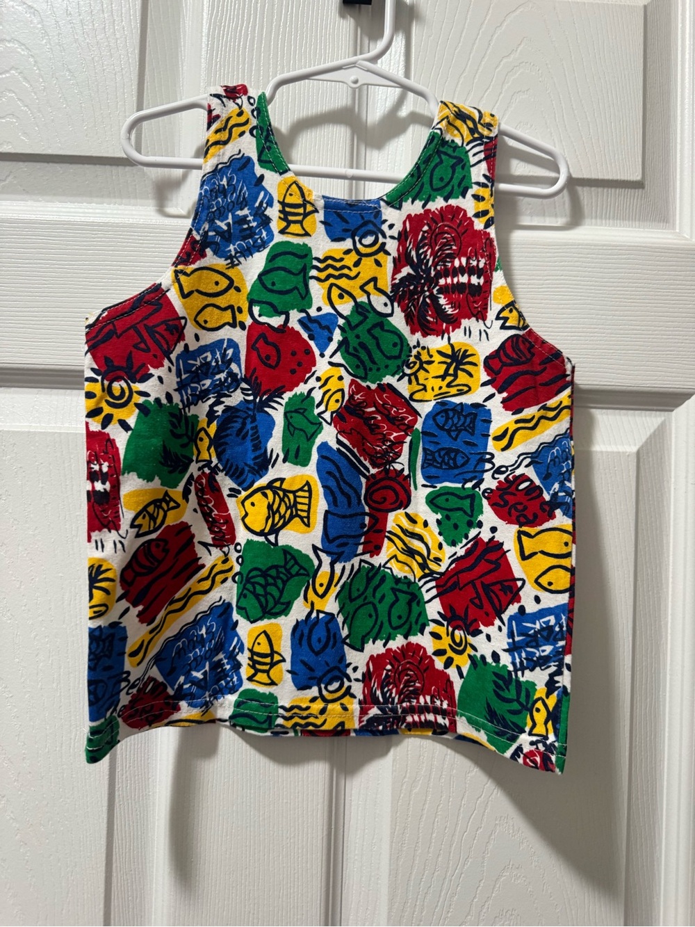 Kids Multicolor Graphic Tank Top - Bright Fish Print